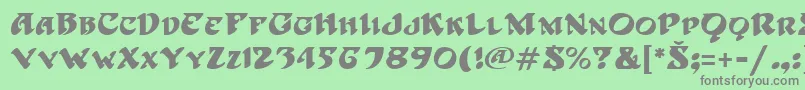 フォントhoffmann – 緑の背景に灰色の文字