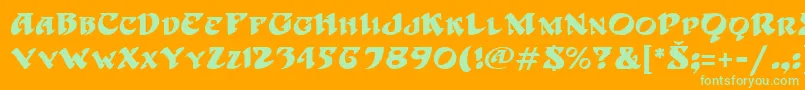 hoffmann Font – Green Fonts on Orange Background