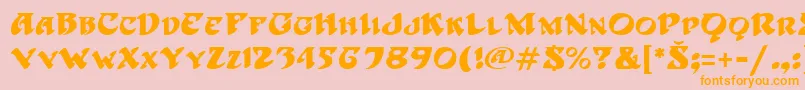 hoffmann-Schriftart – Orangefarbene Schriften auf rosa Hintergrund