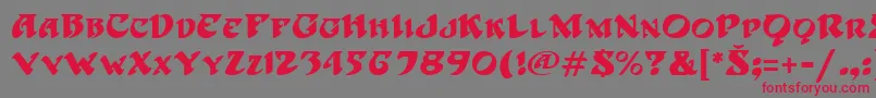 hoffmann Font – Red Fonts on Gray Background