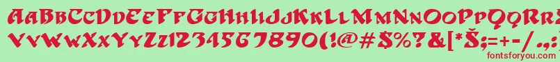 hoffmann Font – Red Fonts on Green Background