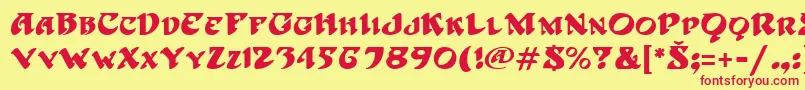 hoffmann Font – Red Fonts on Yellow Background