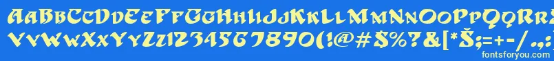 hoffmann Font – Yellow Fonts on Blue Background