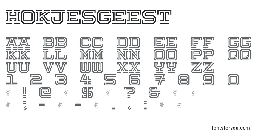 Schriftart Hokjesgeest – Alphabet, Zahlen, spezielle Symbole