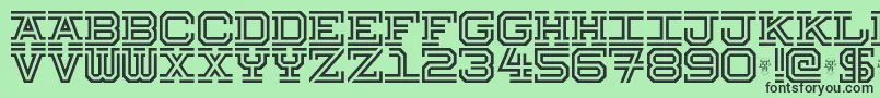 Hokjesgeest-fontti – mustat fontit vihreällä taustalla