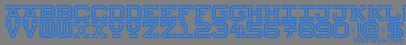 Hokjesgeest Font – Blue Fonts on Gray Background