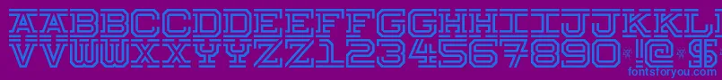Hokjesgeest-fontti – siniset fontit violetilla taustalla