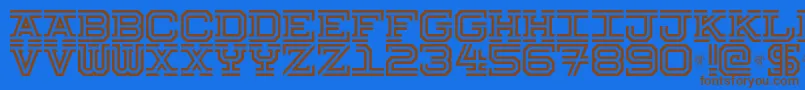 Hokjesgeest Font – Brown Fonts on Blue Background