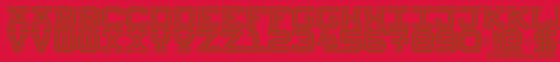 Hokjesgeest Font – Brown Fonts on Red Background