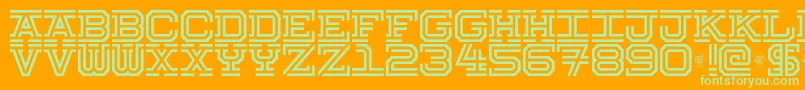 Hokjesgeest Font – Green Fonts on Orange Background