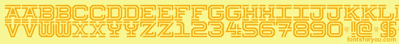 Hokjesgeest Font – Orange Fonts on Yellow Background