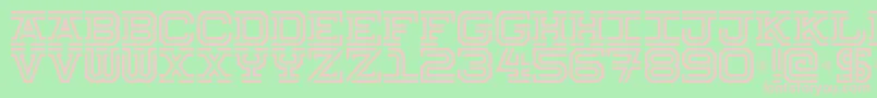 Hokjesgeest-fontti – vaaleanpunaiset fontit vihreällä taustalla