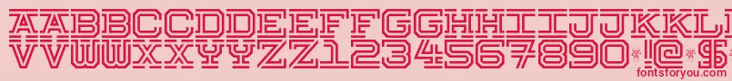 Hokjesgeest Font – Red Fonts on Pink Background