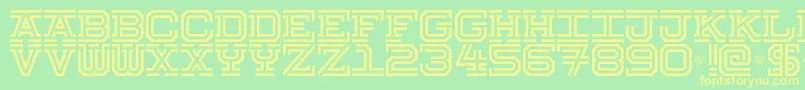 Hokjesgeest-fontti – keltaiset fontit vihreällä taustalla