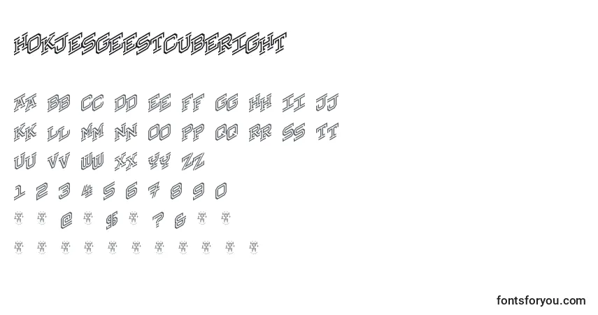 Schriftart HokjesgeestCubeRight – Alphabet, Zahlen, spezielle Symbole
