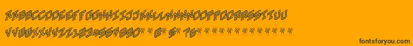 フォントHokjesgeestCubeRight – 黒い文字のオレンジの背景