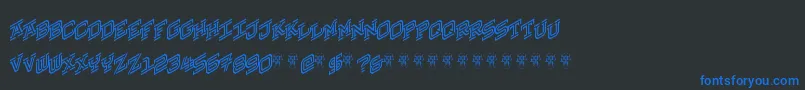 HokjesgeestCubeRight Font – Blue Fonts on Black Background