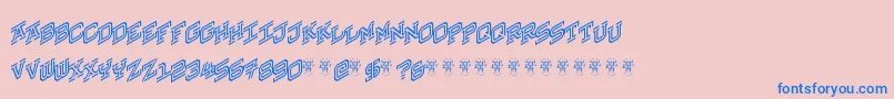 HokjesgeestCubeRight Font – Blue Fonts on Pink Background
