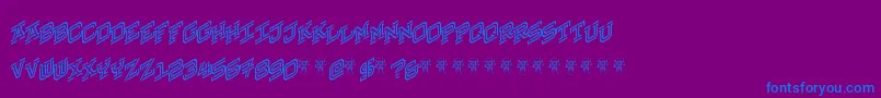 HokjesgeestCubeRight-Schriftart – Blaue Schriften auf violettem Hintergrund