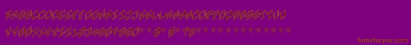 フォントHokjesgeestCubeRight – 紫色の背景に茶色のフォント