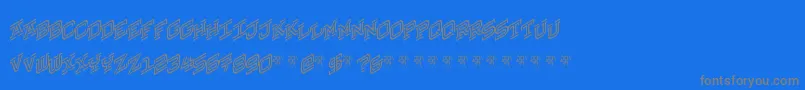HokjesgeestCubeRight Font – Gray Fonts on Blue Background