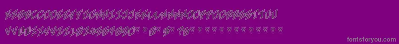 HokjesgeestCubeRight-Schriftart – Graue Schriften auf violettem Hintergrund