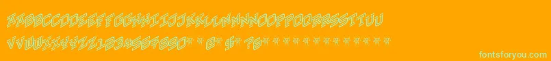 HokjesgeestCubeRight-fontti – vihreät fontit oranssilla taustalla