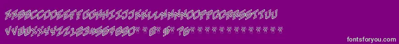 HokjesgeestCubeRight Font – Green Fonts on Purple Background