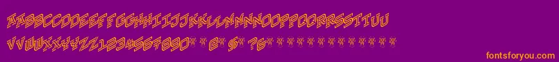 HokjesgeestCubeRight Font – Orange Fonts on Purple Background