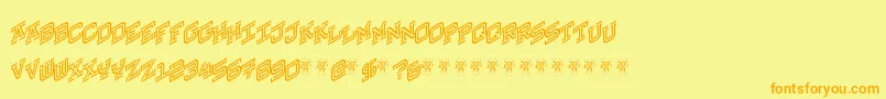 HokjesgeestCubeRight Font – Orange Fonts on Yellow Background