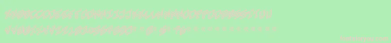 HokjesgeestCubeRight-fontti – vaaleanpunaiset fontit vihreällä taustalla