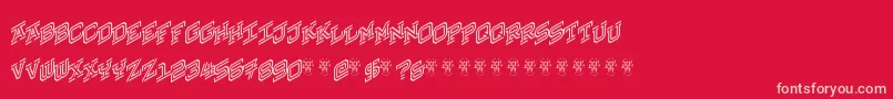 HokjesgeestCubeRight-fontti – vaaleanpunaiset fontit punaisella taustalla