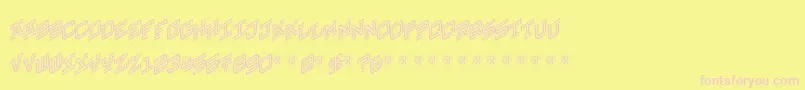HokjesgeestCubeRight Font – Pink Fonts on Yellow Background