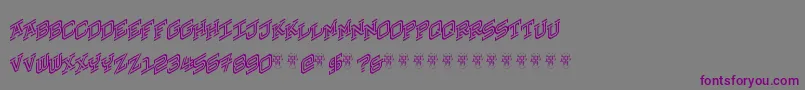 Шрифт HokjesgeestCubeRight – фиолетовые шрифты на сером фоне