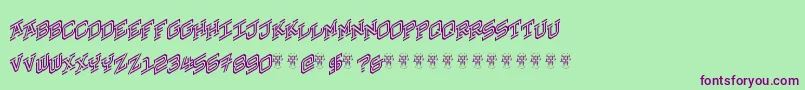 HokjesgeestCubeRight Font – Purple Fonts on Green Background