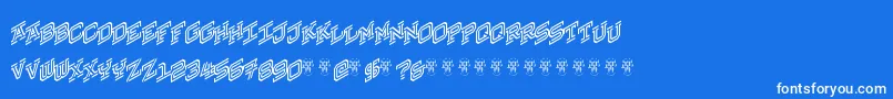 HokjesgeestCubeRight-fontti – valkoiset fontit sinisellä taustalla
