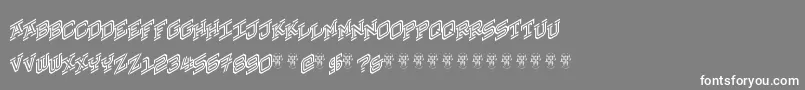 HokjesgeestCubeRight-fontti – valkoiset fontit harmaalla taustalla
