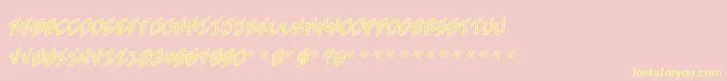 HokjesgeestCubeRight-Schriftart – Gelbe Schriften auf rosa Hintergrund