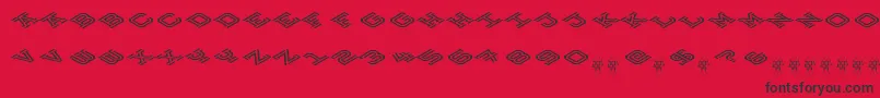 フォントHokjesgeestCubeTopCCW – 赤い背景に黒い文字