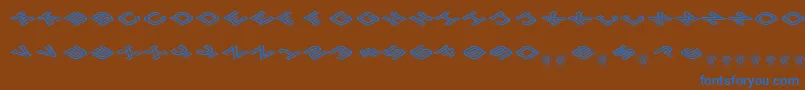HokjesgeestCubeTopCCW Font – Blue Fonts on Brown Background