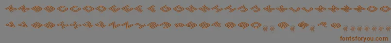 HokjesgeestCubeTopCCW Font – Brown Fonts on Gray Background