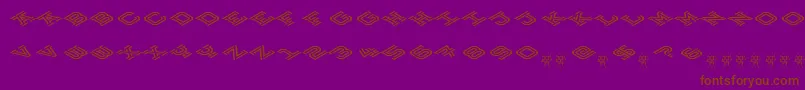 HokjesgeestCubeTopCCW Font – Brown Fonts on Purple Background
