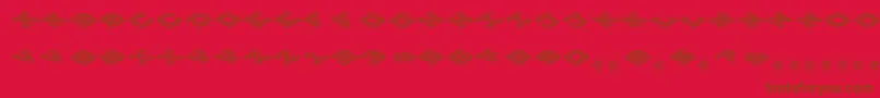 HokjesgeestCubeTopCCW Font – Brown Fonts on Red Background