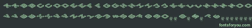 フォントHokjesgeestCubeTopCCW – 黒い背景に緑の文字