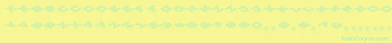 HokjesgeestCubeTopCCW Font – Green Fonts on Yellow Background