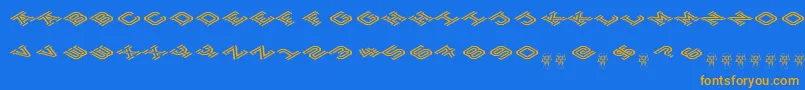 HokjesgeestCubeTopCCW Font – Orange Fonts on Blue Background