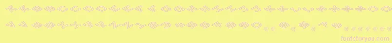 HokjesgeestCubeTopCCW Font – Pink Fonts on Yellow Background