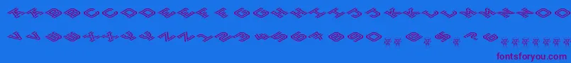 HokjesgeestCubeTopCCW Font – Purple Fonts on Blue Background