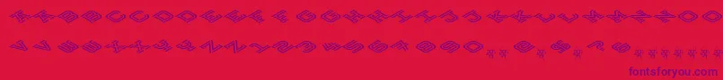 HokjesgeestCubeTopCCW-Schriftart – Violette Schriften auf rotem Hintergrund