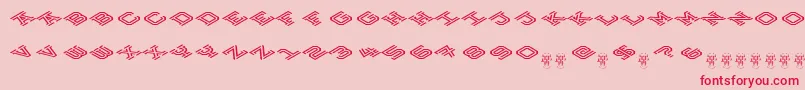HokjesgeestCubeTopCCW Font – Red Fonts on Pink Background